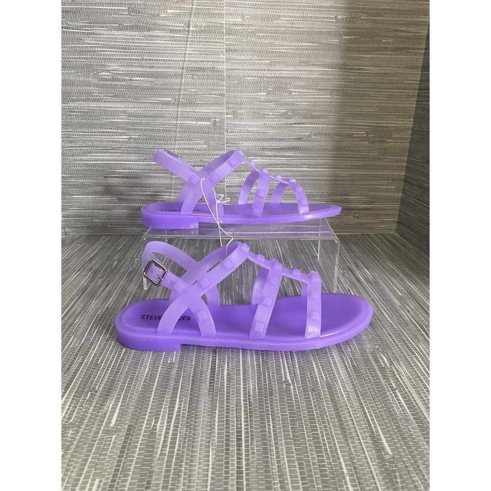 Steve Madden Girls‎ Travel-J Studded Flat Jelly Sandals Purple Size 2